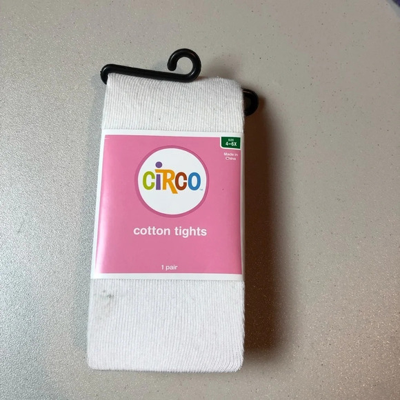 NWT Circo White Cotton Tights Size 4-6X - Picture 1 of 4